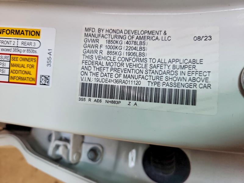 2024 Acura Integra მანქანა იყიდება აუქციონზე, vin: 19UDE4H36RA011120, აუქციონის ნომერი: 64151326