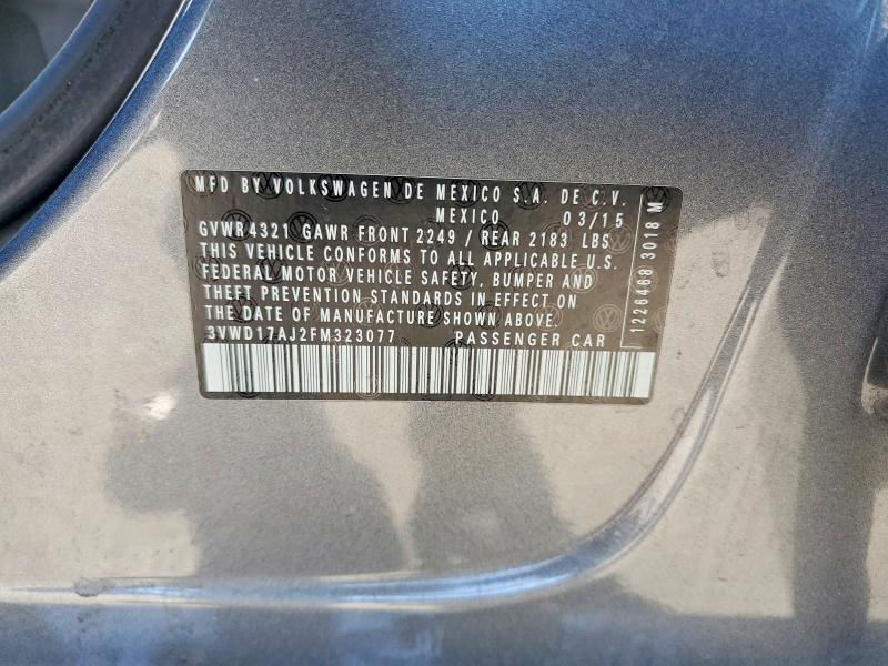 Aukcja sprzedaży 2015 Volkswagen Jetta, vin: 3VWD17AJ2FM323077, numer aukcji: 65653966