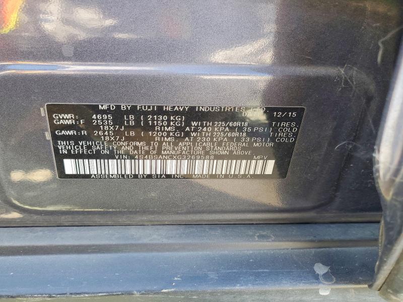 Aukcja sprzedaży 2016 Subaru Outback, vin: 4S4BSANCXG3269588, numer aukcji: 65035266