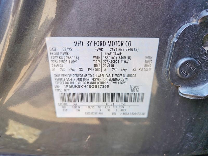 Продажа на аукционе авто 2025 Ford Explorer, vin: 1FMUK8KH4SGB37395, номер лота: 64200786
