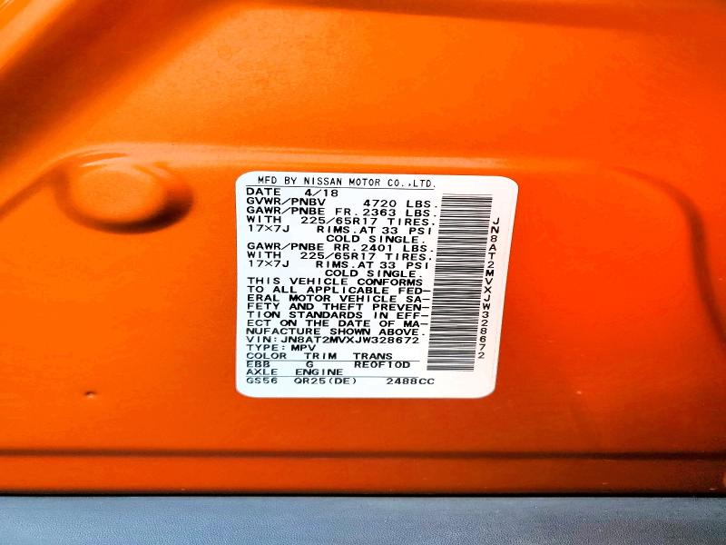 2018 Nissan Rogue მანქანა იყიდება აუქციონზე, vin: JN8AT2MVXJW328672, აუქციონის ნომერი: 64794026