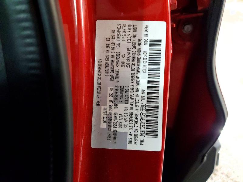 Aukcja sprzedaży 2021 Mazda Cx-9, vin: JM3TCBDY3M0516687, numer aukcji: 64368766