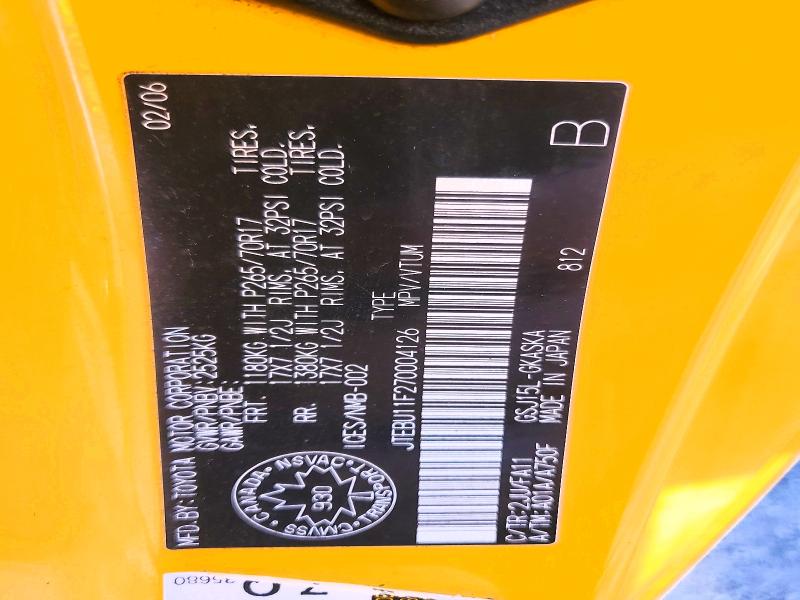 65435996 :رقم المزاد ، JTEBU11F270004126 vin ، 2007 Toyota Fj Cruiser مزاد بيع