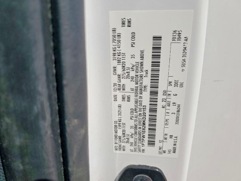 Продажа на аукционе авто 2021 Ford F150, vin: 1FTFW1E82MKD20153, номер лота: 66819696
