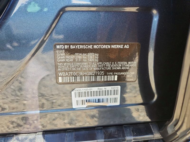 Продажа на аукционе авто 2017 Bmw 750, vin: WBA7F0C36HGM21935, номер лота: 66389646