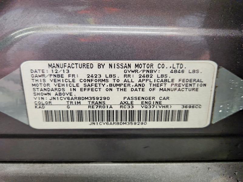 Продажа на аукционе авто 2013 Infiniti G37 Sedan, vin: JN1CV6AR8DM359290, номер лота: 65890346
