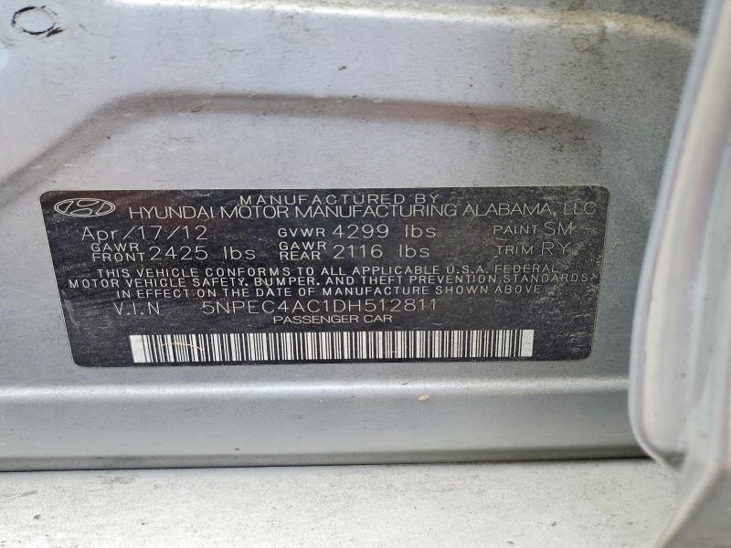 65604416 :رقم المزاد ، 5NPEC4AC1DH512811 vin ، 2013 Hyundai Sonata مزاد بيع
