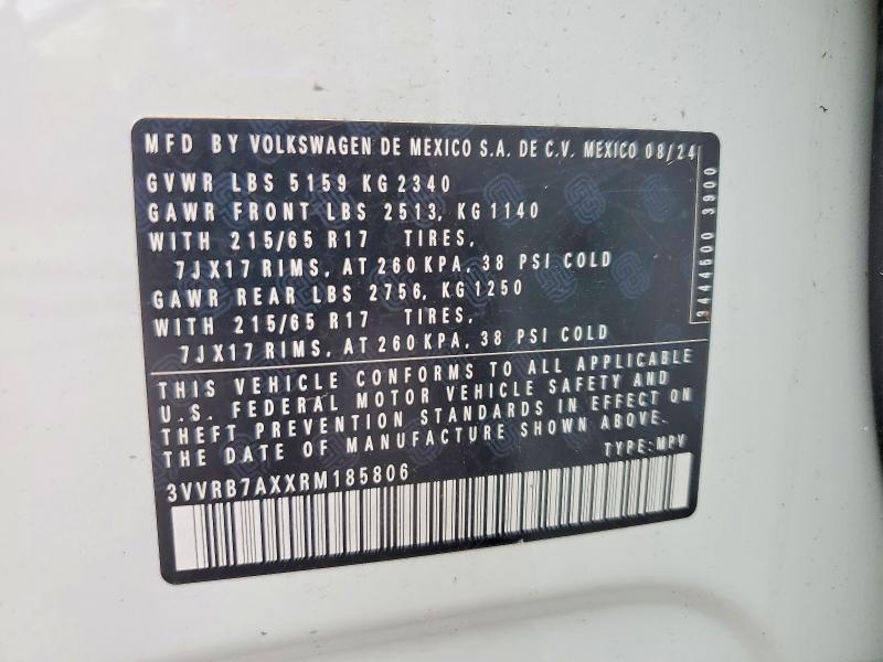 Aukcja sprzedaży 2024 Volkswagen Tiguan, vin: 3VVRB7AXXRM185806, numer aukcji: 63842046