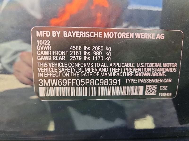 Продаж на аукціоні авто 2023 Bmw 330i, vin: 3MW69FF05P8C98391, номер лоту: 66447416