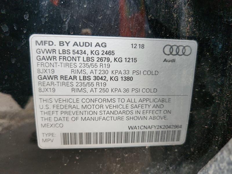 Aukcja sprzedaży 2019 Audi Q5, vin: WA1CNAFY2K2042964, numer aukcji: 66390066
