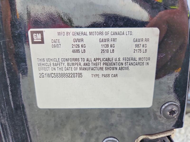 66523696 :رقم المزاد ، 2G1WC583889220705 vin ، 2008 Chevrolet Impala مزاد بيع