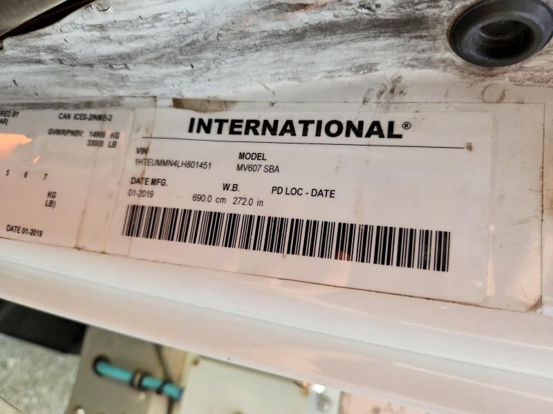 Aukcja sprzedaży 2020 International Internatio, vin: 1HTEUMMN4LH801451, numer aukcji: 64393466