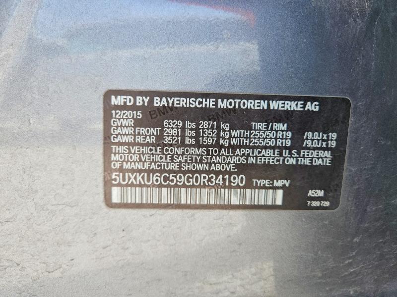 Aukcja sprzedaży 2016 Bmw X6, vin: 5UXKU6C59G0R34190, numer aukcji: 63188516