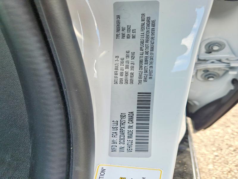 2026 Dodge Charger მანქანა იყიდება აუქციონზე, vin: 2C3CDARPXTR271931, აუქციონის ნომერი: 65202326