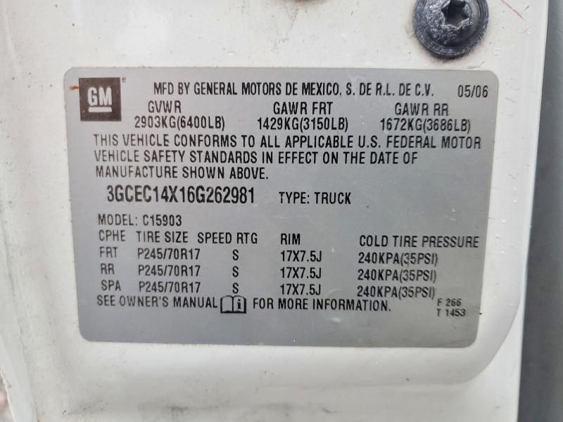 Aukcja sprzedaży 2006 Chevrolet Silverado, vin: 3GCEC14X16G262981, numer aukcji: 64810946