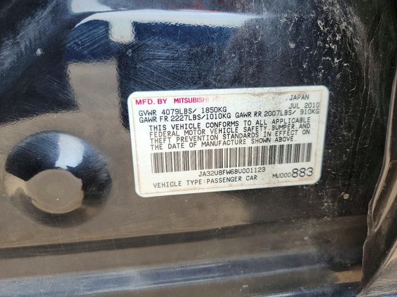 Aukcja sprzedaży 2011 Mitsubishi Lancer, vin: JA32U8FW6BU001123, numer aukcji: 66763236