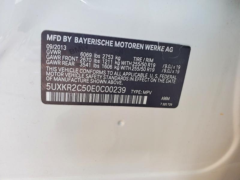 66207976 :رقم المزاد ، 5UXKR2C50E0C00239 vin ، 2014 Bmw X5 مزاد بيع