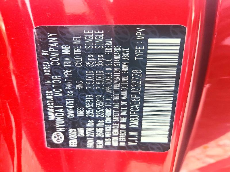 2023 Hyundai Tucson მანქანა იყიდება აუქციონზე, vin: KM8JFCAE6PU232728, აუქციონის ნომერი: 66446846