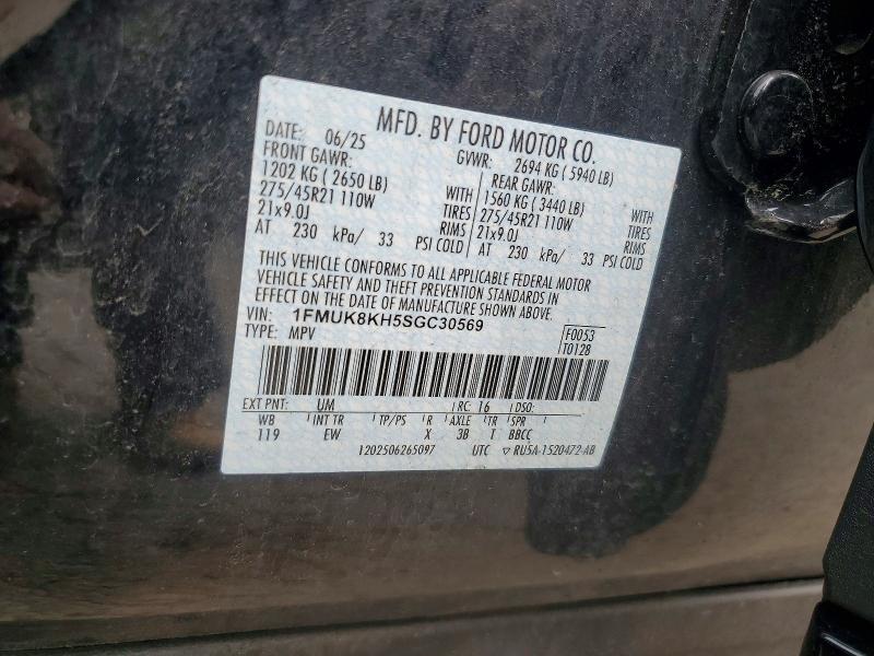 Aukcja sprzedaży 2025 Ford Explorer, vin: 1FMUK8KH5SGC30569, numer aukcji: 64541156