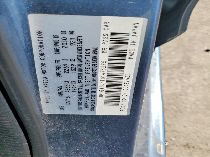 Aukcja sprzedaży 2016 Mazda 6, vin: JM1GJ1U51G1475376, numer aukcji: 65189256