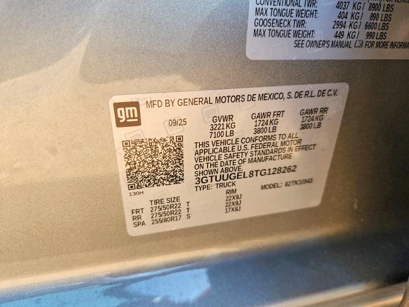 Продажа на аукционе авто 2026 Gmc Sierra, vin: 3GTUUGEL8TG128262, номер лота: 65713766