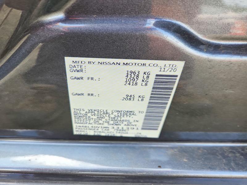 Aukcja sprzedaży 2021 Nissan Altima, vin: 1N4BL4DV1MN331391, numer aukcji: 65746286
