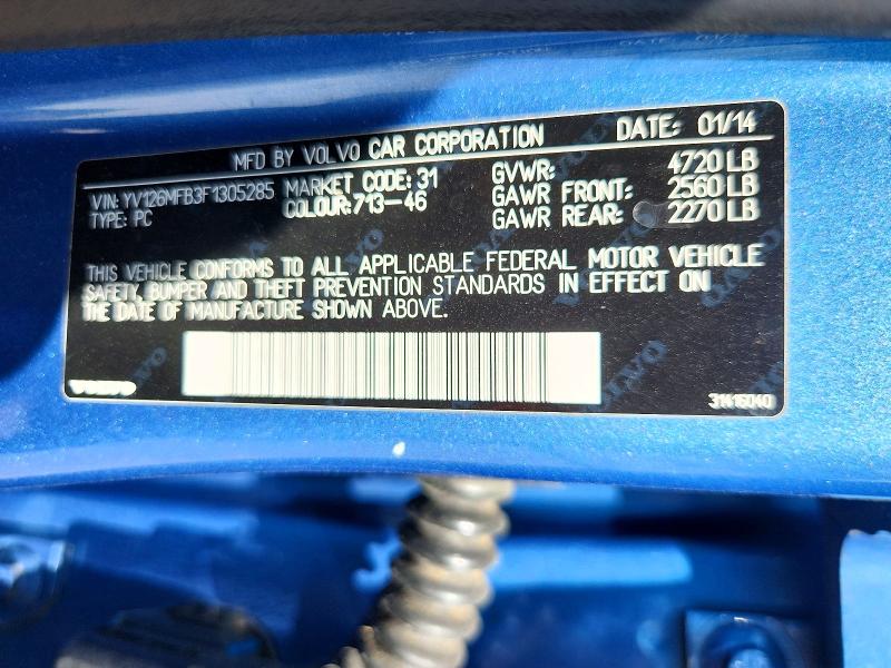 2015 Volvo S60 მანქანა იყიდება აუქციონზე, vin: YV126MFB3F1305285, აუქციონის ნომერი: 64496706