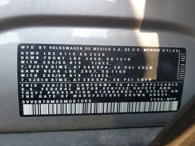 64895336 :رقم المزاد ، 3VVER7RM9SM051055 vin ، 2025 Volkswagen Tiguan مزاد بيع