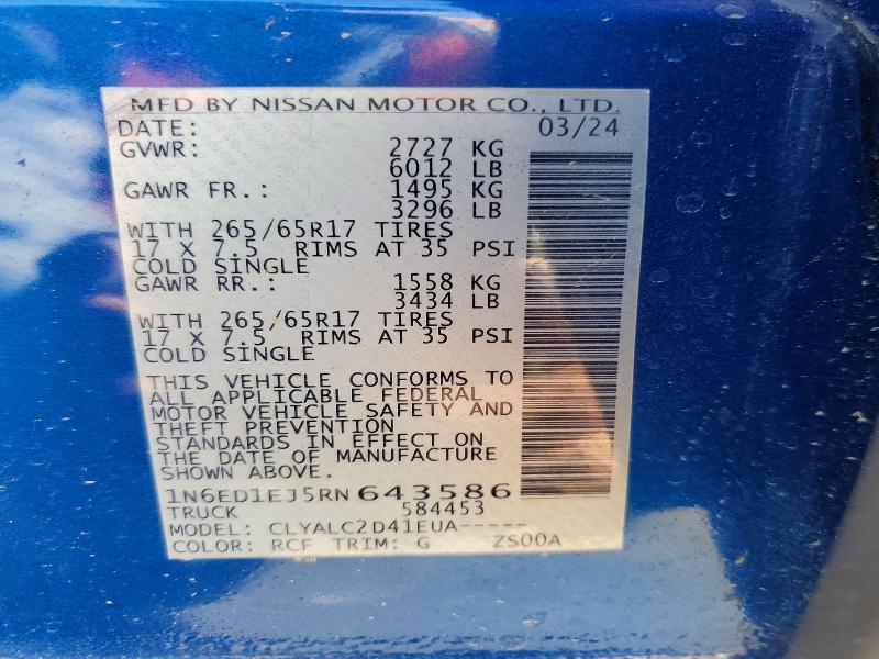 Продаж на аукціоні авто 2024 Nissan Frontier, vin: 1N6ED1EJ5RN643586, номер лоту: 64084826