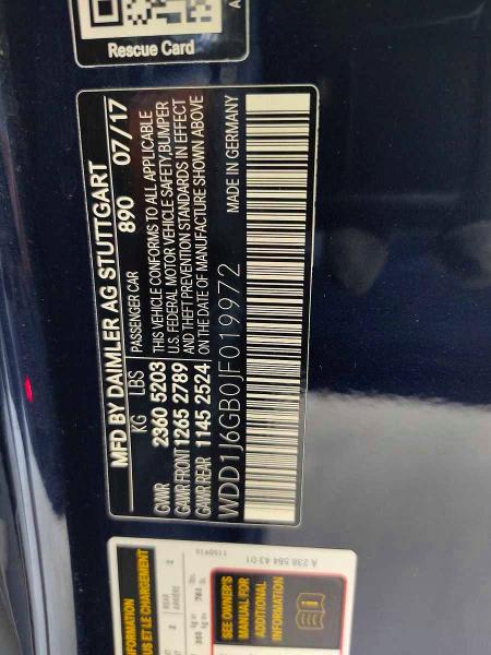 64115316 :رقم المزاد ، WDD1J6GB0JF019972 vin ، 2018 Mercedes-benz E مزاد بيع