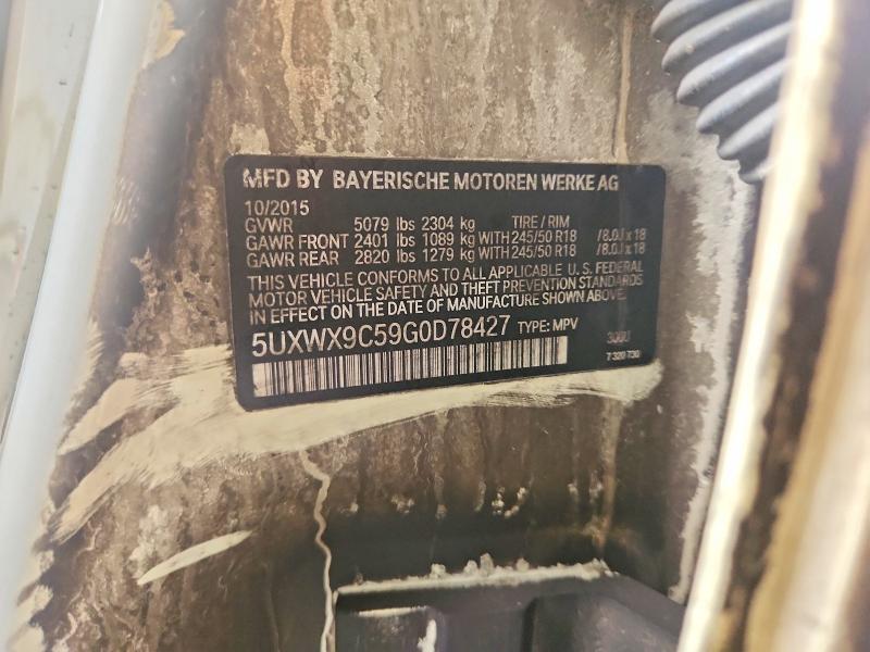 2016 Bmw X3 მანქანა იყიდება აუქციონზე, vin: 5UXWX9C59G0D78427, აუქციონის ნომერი: 64854516