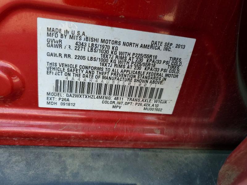 66381886 :رقم المزاد ، 4A4AR4AU8EE010071 vin ، 2014 Mitsubishi Outlander Sport مزاد بيع