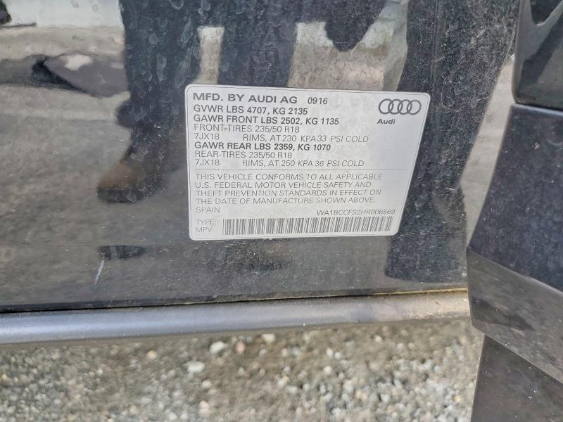 Продаж на аукціоні авто 2017 Audi Q3, vin: WA1BCCFS2HR006569, номер лоту: 63950246