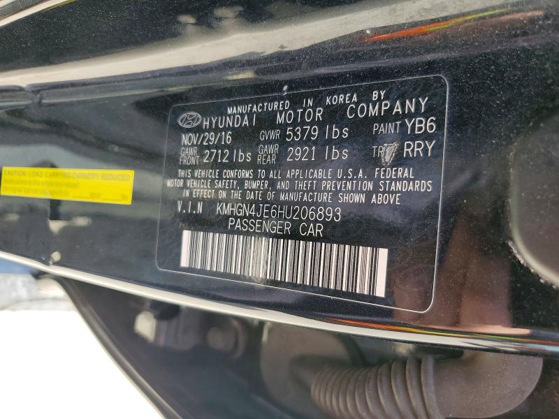 Aukcja sprzedaży 2017 Genesis G80, vin: KMHGN4JE6HU206893, numer aukcji: 63647966