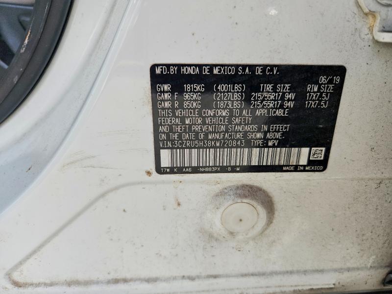 Продаж на аукціоні авто 2019 Honda Hr-v, vin: 3CZRU5H38KM720843, номер лоту: 65016846