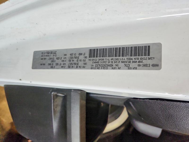 63473286 :رقم المزاد ، 3C6TRVDG2KE504994 vin ، 2019 Ram Promaster 2500 مزاد بيع