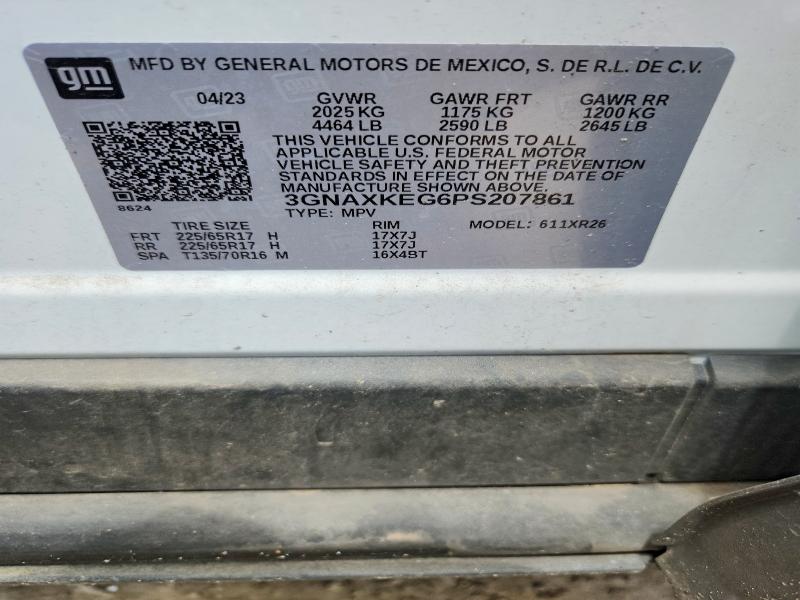 Aukcja sprzedaży 2023 Chevrolet Equinox, vin: 3GNAXKEG6PS207861, numer aukcji: 63931736