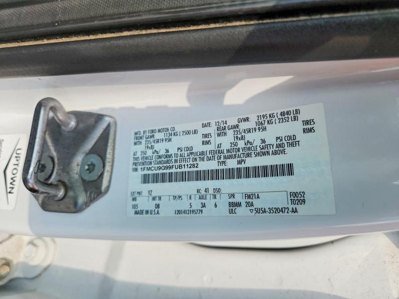 Продаж на аукціоні авто 2015 Ford Escape, vin: 1FMCU9G99FUB11282, номер лоту: 63646506