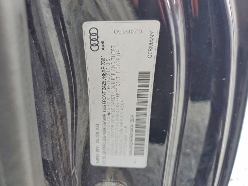 2016 Audi A5 მანქანა იყიდება აუქციონზე, vin: WAUM2AFRXGA041289, აუქციონის ნომერი: 63639016