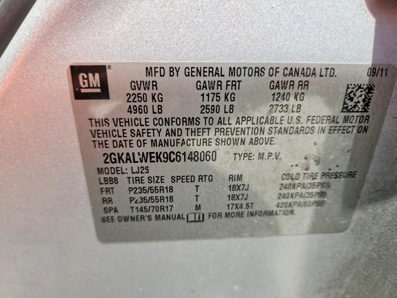 65264636 :رقم المزاد ، 2GKALWEK9C6148060 vin ، 2012 Gmc Terrain مزاد بيع