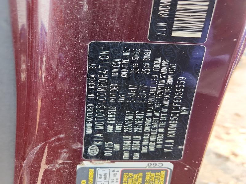 63317306 :رقم المزاد ، KNDMB5C11F6059559 vin ، 2015 Kia Sedona مزاد بيع
