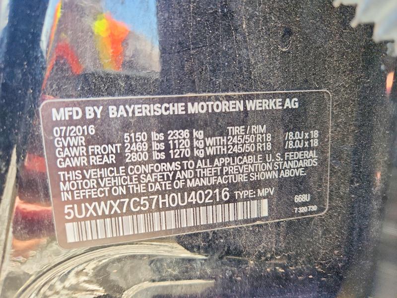 Aukcja sprzedaży 2017 Bmw X3, vin: 5UXWX7C57H0U40216, numer aukcji: 65047546