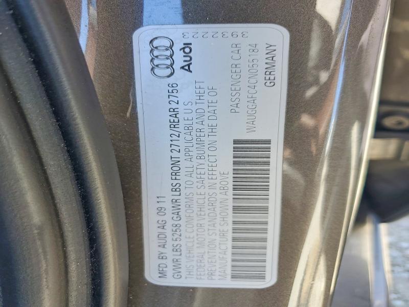 Продаж на аукціоні авто 2012 Audi A6, vin: WAUGGAFC4CN055184, номер лоту: 64153226