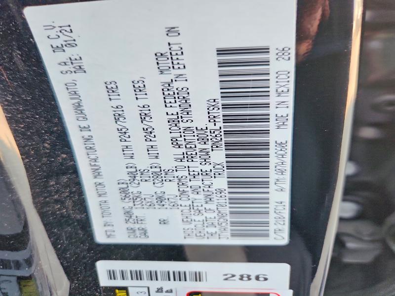 2021 Toyota Tacoma მანქანა იყიდება აუქციონზე, vin: 3TYAX5GN8MT011690, აუქციონის ნომერი: 66608606