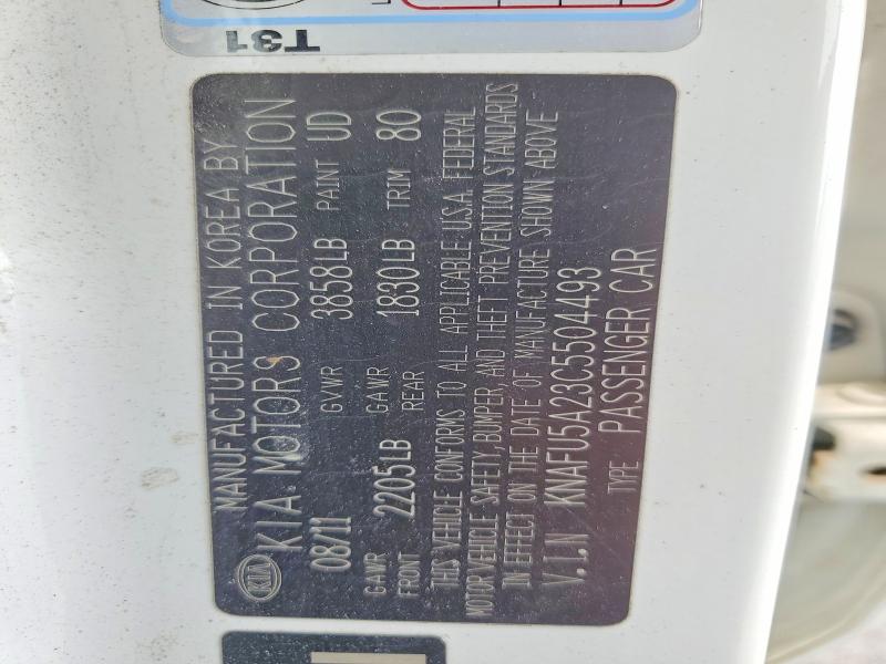 2012 Kia Forte მანქანა იყიდება აუქციონზე, vin: KNAFU5A23C5504493, აუქციონის ნომერი: 55136016