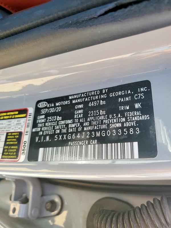 Продаж на аукціоні авто 2021 Kia K5, vin: 5XXG64J23MG033583, номер лоту: 63716996