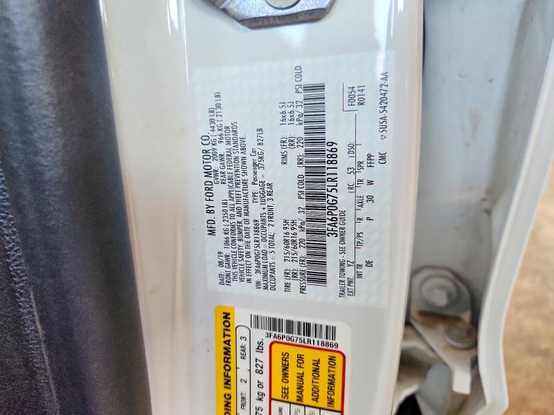 Aukcja sprzedaży 2020 Ford Fusion, vin: 3FA6P0G75LR118869, numer aukcji: 65865986