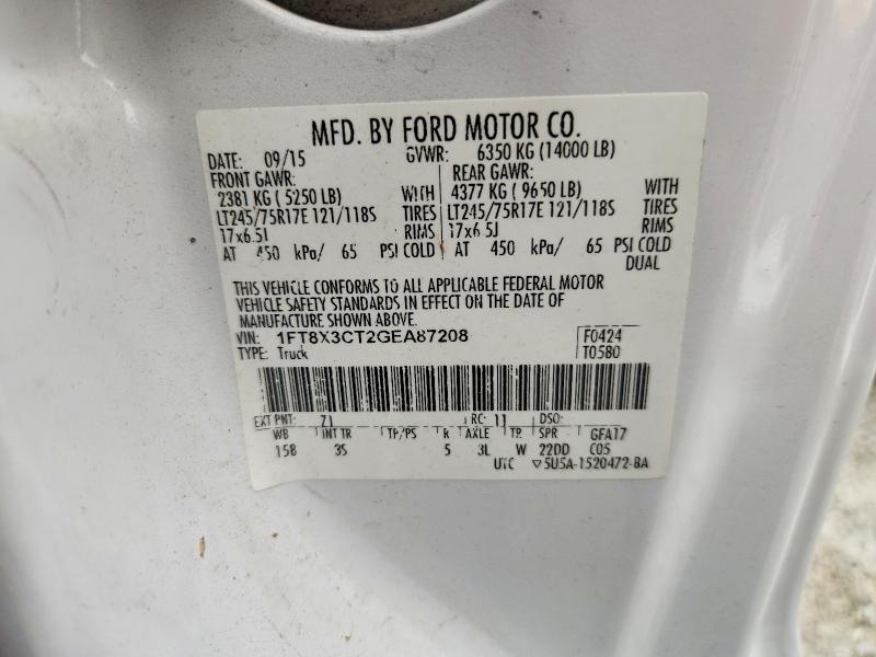 Aukcja sprzedaży 2016 Ford F350, vin: 1FT8X3CT2GEA87208, numer aukcji: 64254656