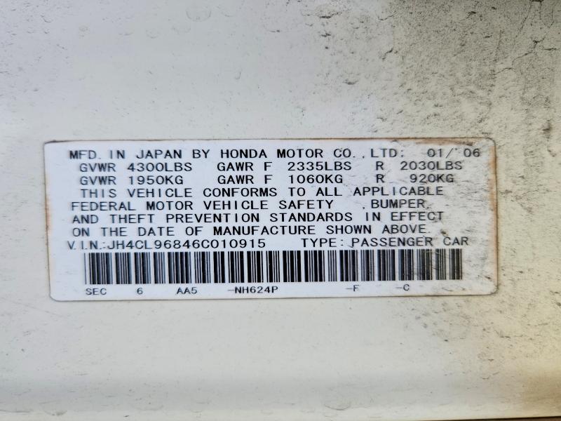 Продаж на аукціоні авто 2006 Acura Tsx, vin: JH4CL96846C010915, номер лоту: 63888976