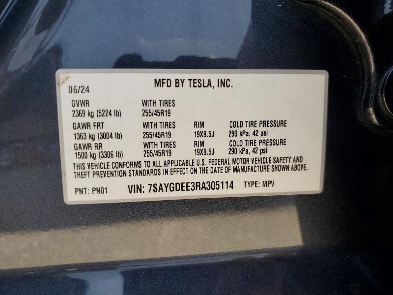 Aukcja sprzedaży 2024 Tesla Model Y, vin: 7SAYGDEE3RA305114, numer aukcji: 64210626